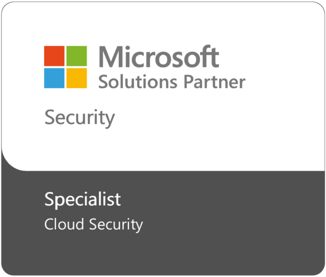 Microsoft Solutions Partner badge for Security, highlighting a Specialist certification in Cloud Security.