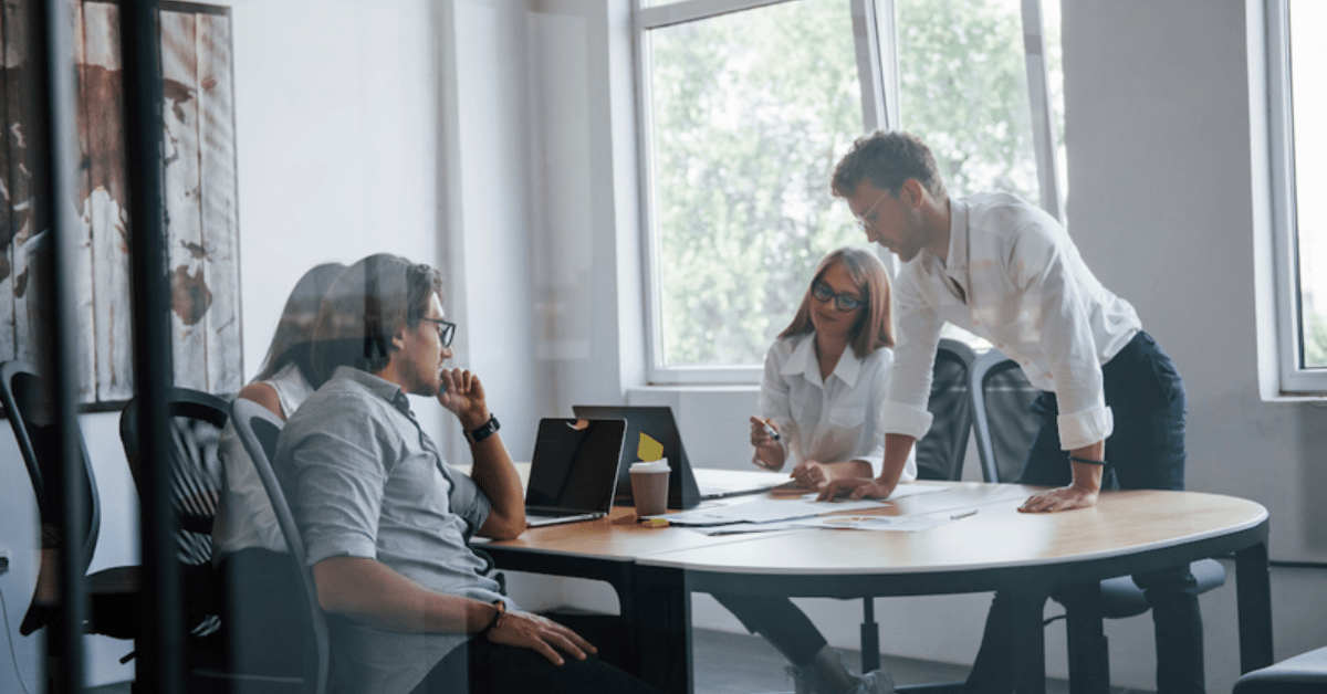 people in a meeting in a modern office