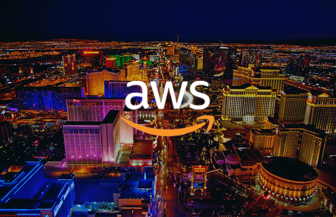 AWS logo over a city nightscape