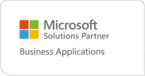 Microsoft Solutions Partner badge for Business Applications, displaying the Microsoft logo and the Business Applications competency.