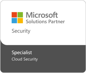 Microsoft Solutions Partner badge for Security, highlighting a Specialist certification in Cloud Security.