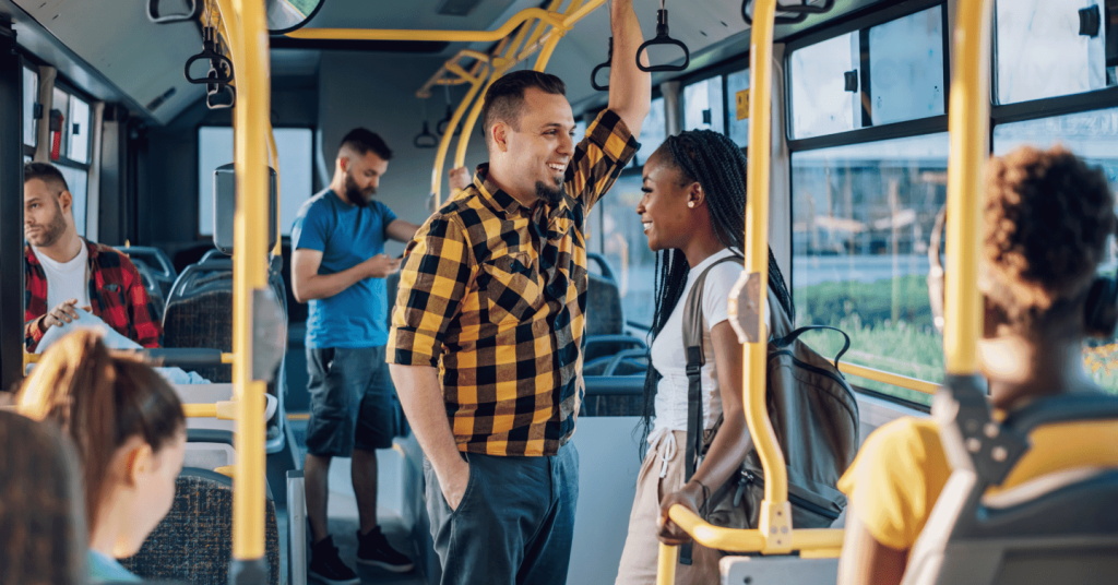 People traveling in bus