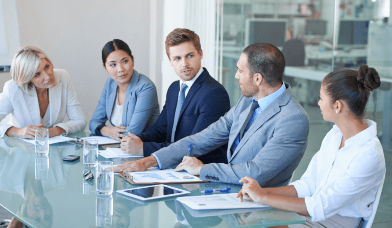a group of business colleagues meeting